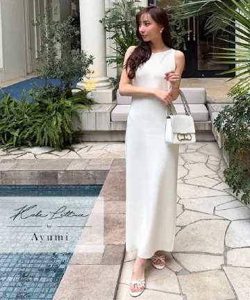 [ 岡部あゆみさんコラボ ]選べる2タイプUVカットニットワンピース [E3564]