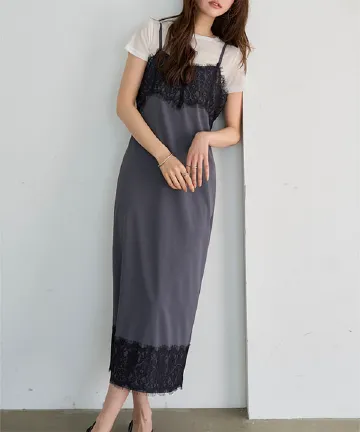 レーストリムキャミワンピース [E3572]