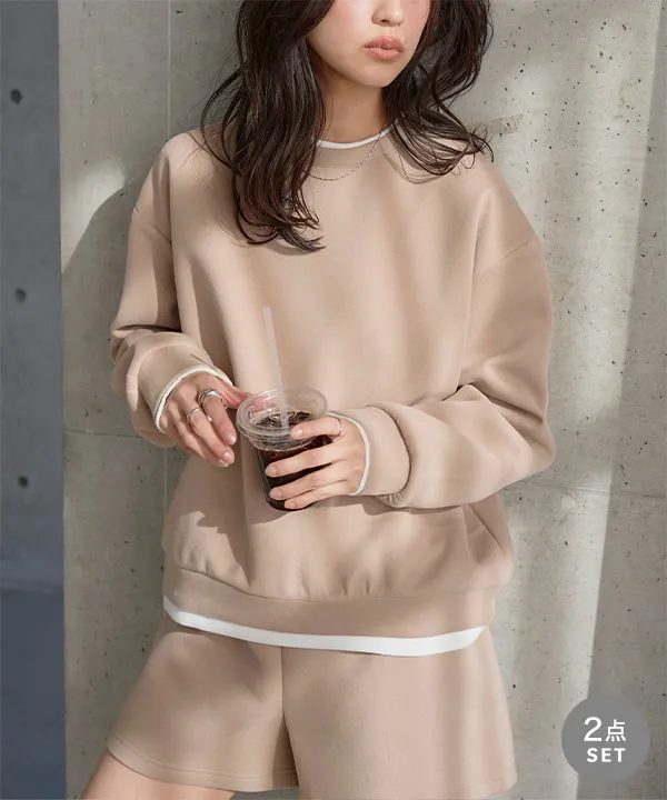 【ライトグレー】カスリヤーン畦ニットキャミソール SET】モヘアライクオーバーニットカーディガン+レースサテン
