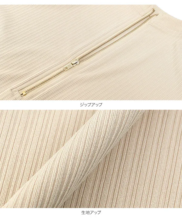 [ mamaレタス×接触冷感UVカット ] ランダムリブ前後2wayフロントジップマタニティワンピース [E3587]