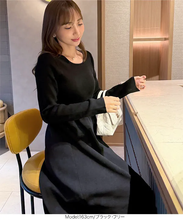 [ 岡部あゆみさんコラボ ] 前後2way長袖ニットワンピース [E3610]  | 9/24(木)12:00~販売予定!