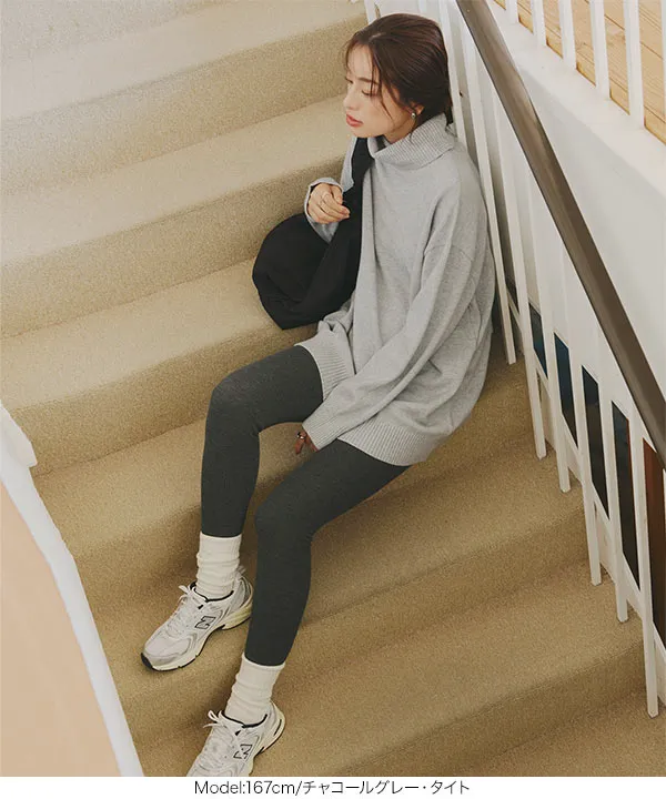 &HEAT ] 微起毛あったかリブカットレギンス[H565] - レディース
