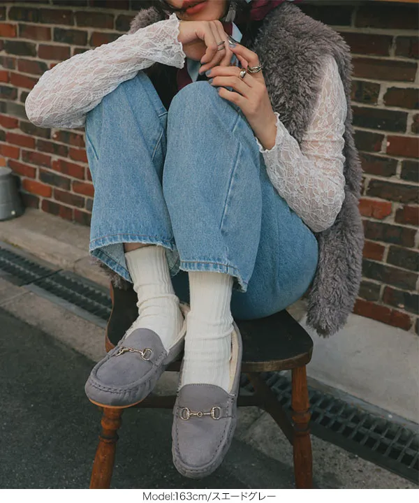 ビット付きファーモカシン [H568] - レディースファッション通販 神戸