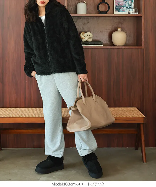 2way厚底バックバンドムートンサンダル [H578] - レディース