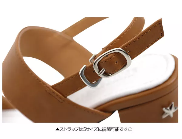 ヒールスタッズサンダル [I1357]