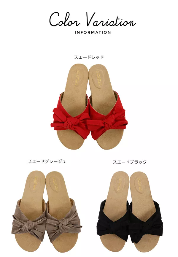 BIGリボンフラットソールサンダル [I1376]