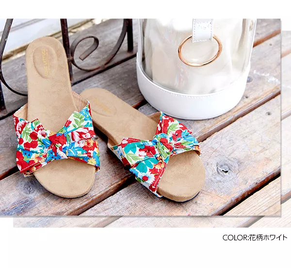 BIGリボンフラットソールサンダル [I1376] - レディースファッション  