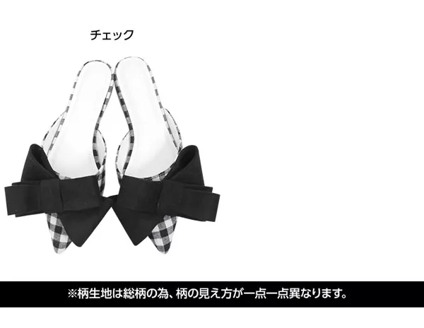 BIGリボンポインテッドトゥパンプス[I1488]