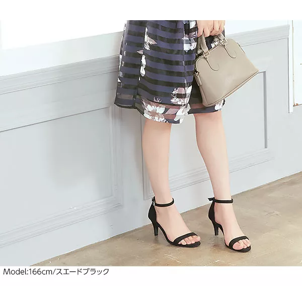 アンクルストラップ付ヒールサンダル [I1529]