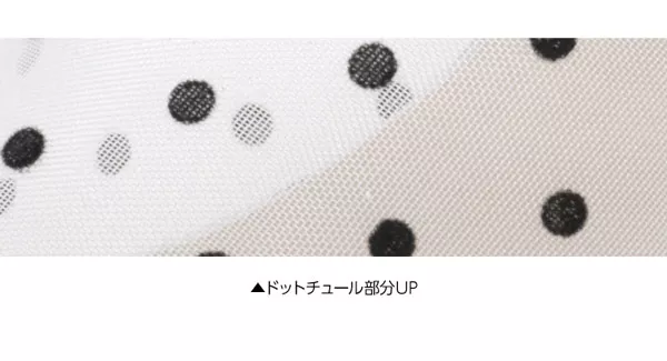 ドットチュールチャンキーヒールサボサンダル[I1532]