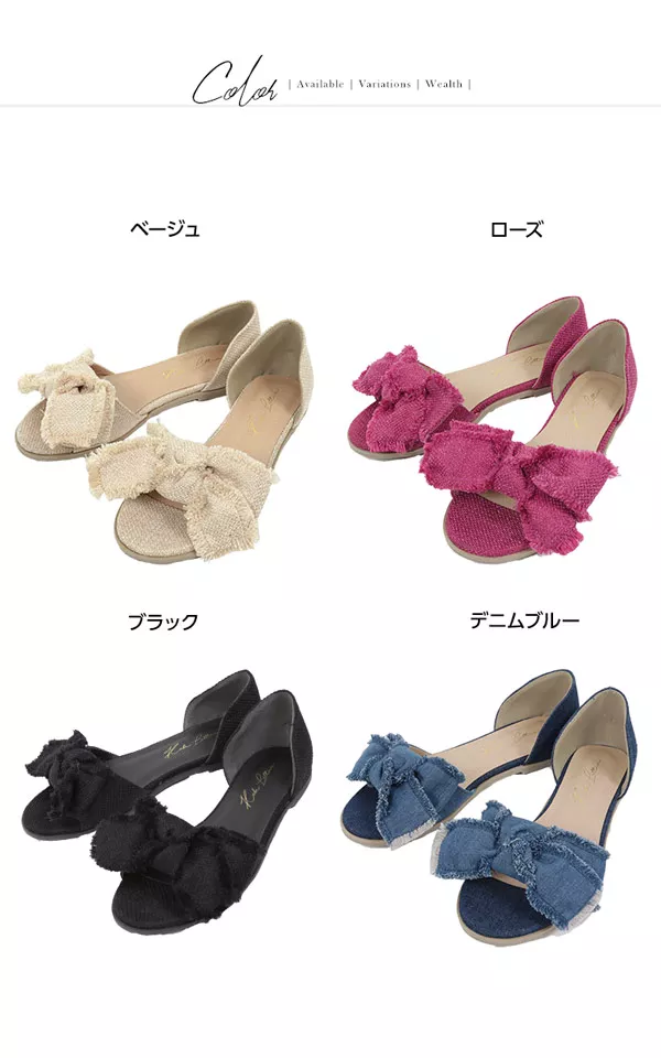 BIGリボンオープントゥパンプス [I1602]