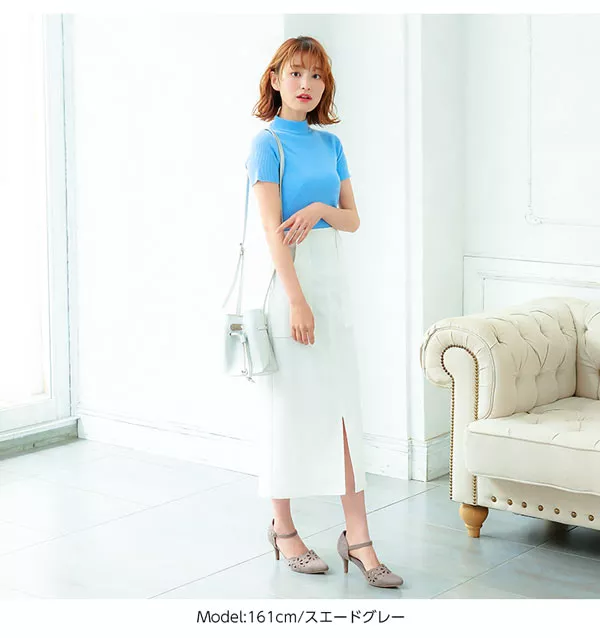 フラワーカットサイドカットパンプス [I1740] - レディース