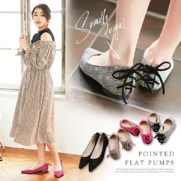 バックスピンドルフラットパンプス [I1754]