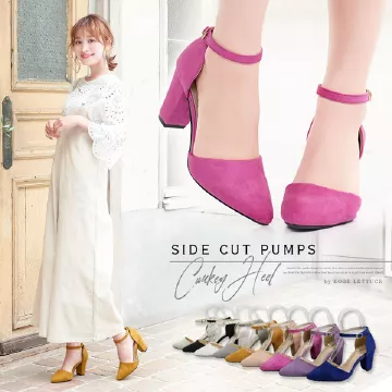 チャンキーサイドカットパンプス [I1785]
