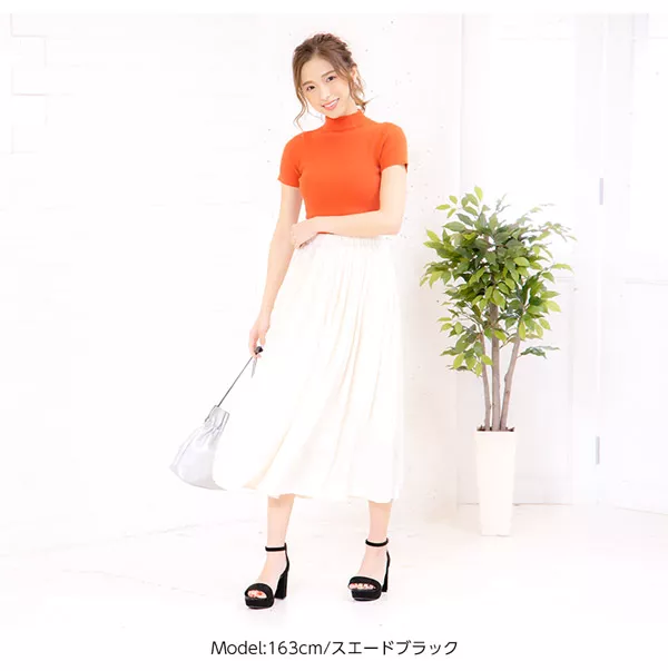 チャンキーヒールアンクルストラップサンダル [I1813]