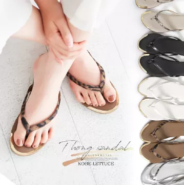 メタリックトゥトングフラットサンダル [I1857]