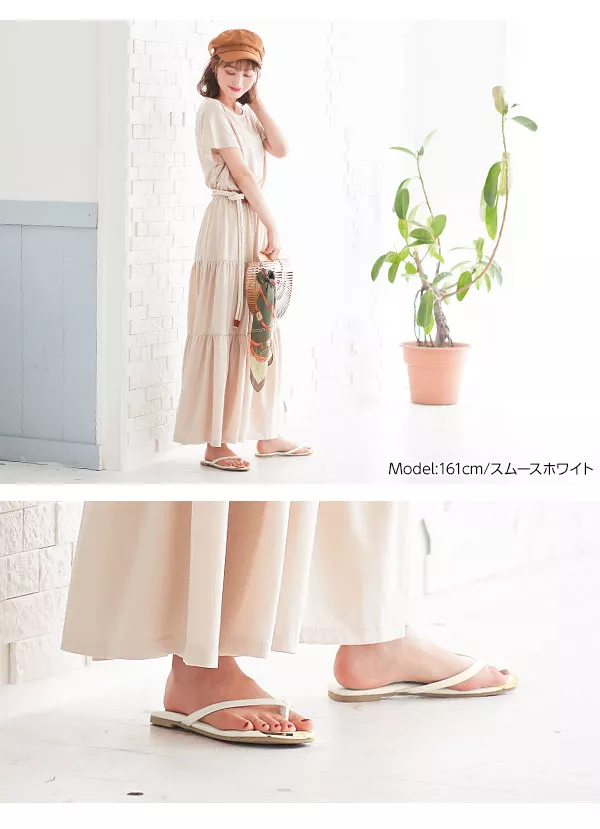 メタリックトゥトングフラットサンダル [I1857]