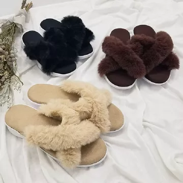 スニーカーソールクロスファーサンダル [I1908]