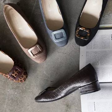 スクエアバックルパンプス [I1975]