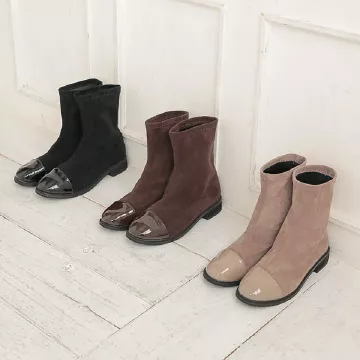 トゥ切替フラットブーツ [I1989]