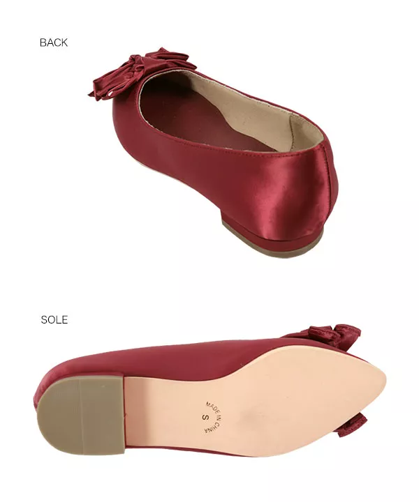 ダブルリボンフラットパンプス [I2016] - レディースファッション通販