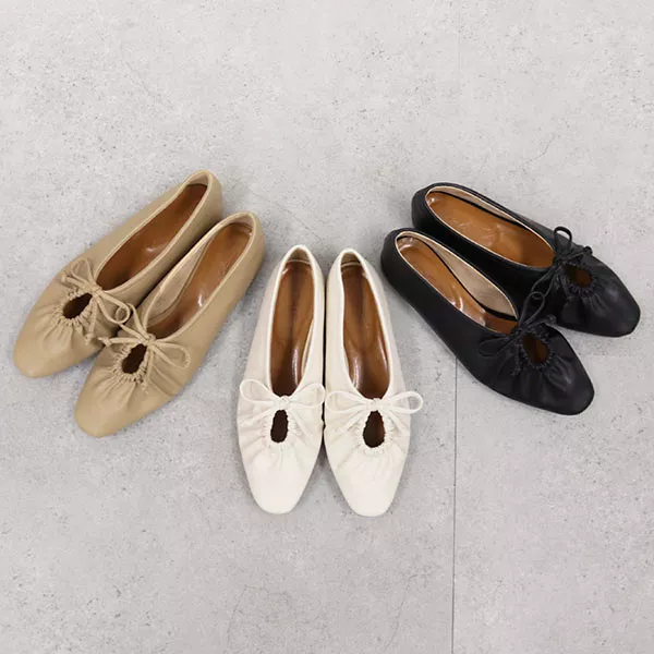 ギャザーフロントカットパンプス [I2048] - レディースファッション