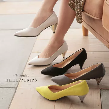 トライアングルヒールパンプス [I2051]