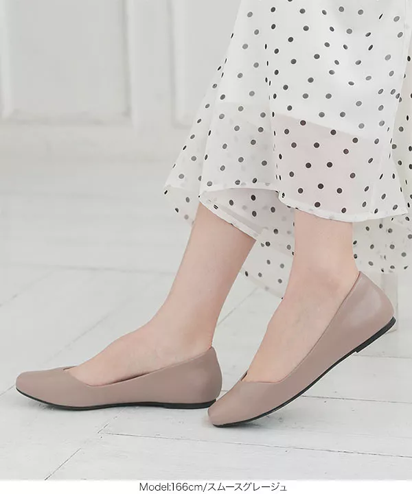 スクエアトゥフラットパンプス [I2063]
