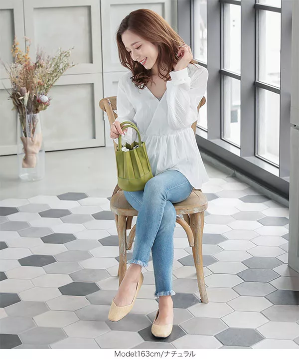 スクエアトゥフラットパンプス [I2063]