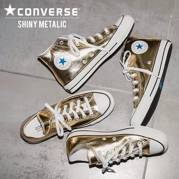 CONVERSE ALL STAR 100シャイニーメタリック ゴールド 24