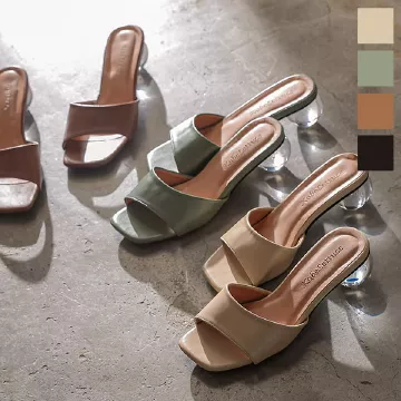 クリアボールヒールサンダル [I2158]