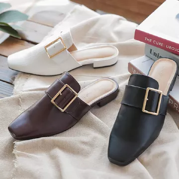 スクエアトゥバックルバブーシュ [I2165]