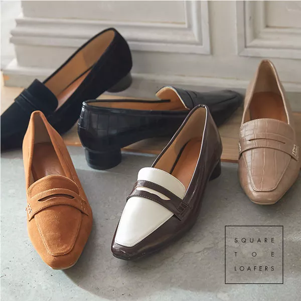 スクエアトゥヒールローファー [I2183] - レディースファッション通販