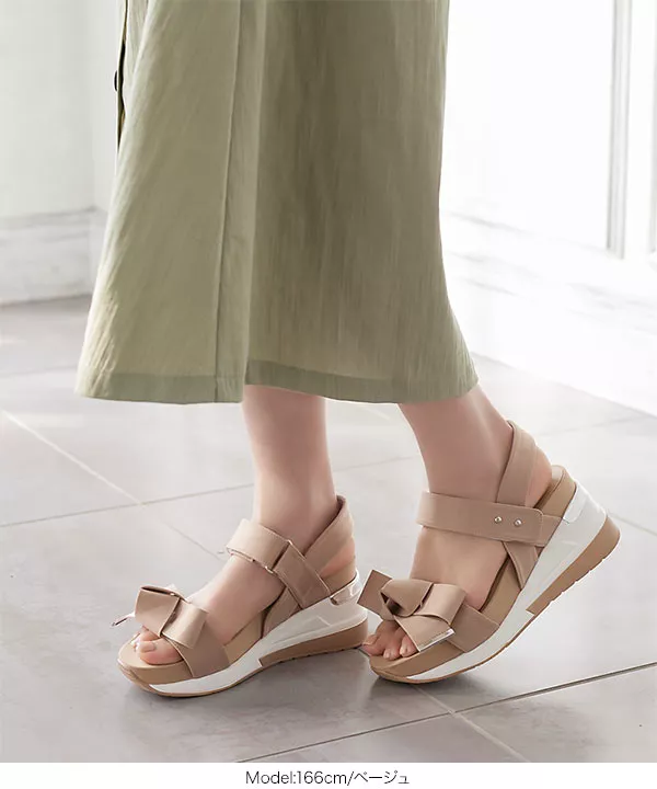 リボン厚底スポサン [I2270] - レディースファッション通販 神戸レタス