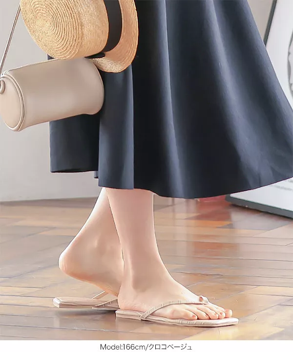 スクエアトゥトングサンダル [I2310]| SALE！