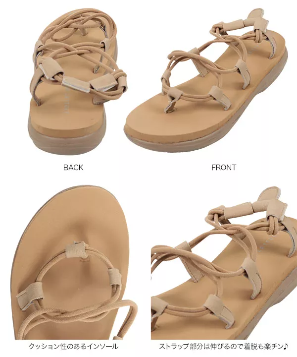 コードゴムストラップサンダル [I2316] - レディースファッション通販