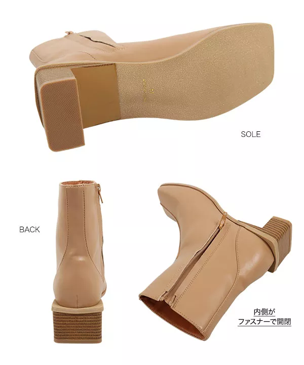 センターシームスクエアトゥブーツ [I2352]