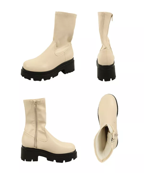 ストレッチミドルブーツ [I2355]