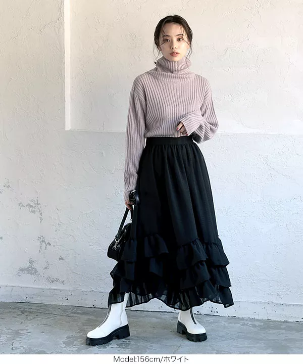 タンクソールフロントジップブーツ [I2369] - レディースファッション