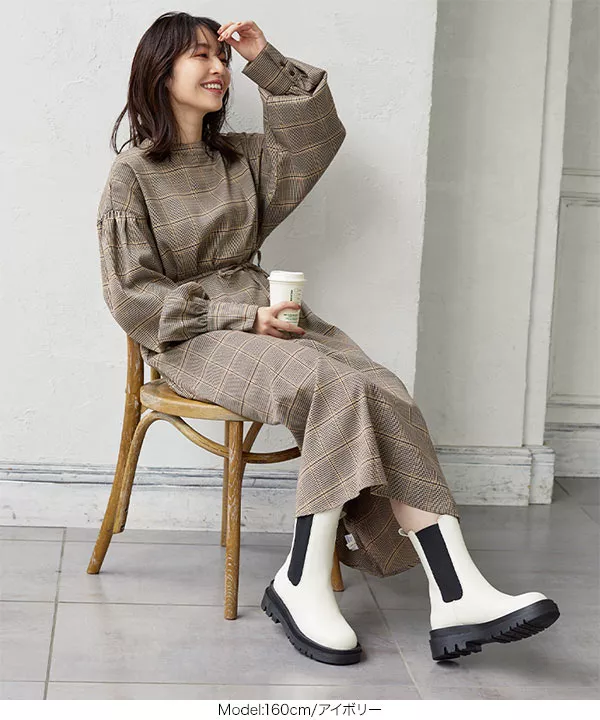 未使用✨VIVAIA ニット サイドゴアブーツ オートミルク 37.5 撥水 ファビオルスコーニ FABIO RUSCONI シュリンクレザーサイドゴアブーツ