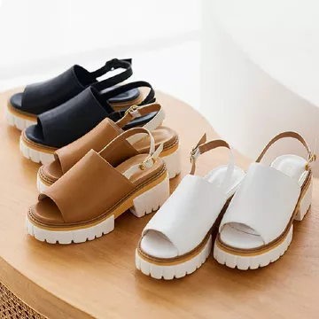 バックベルトプラットフォームサンダル [I2421]