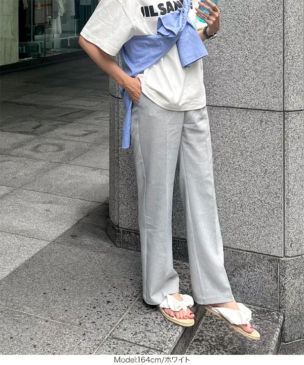 ギャザートングフラットサンダル [I2441] - レディースファッション