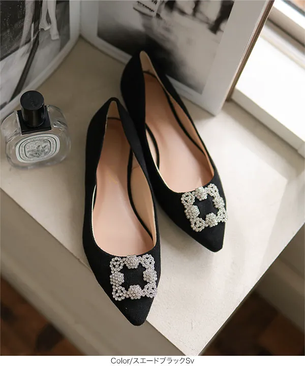 ビジューフラットポインテッドトゥパンプス [I2476]| 特別価格&送料