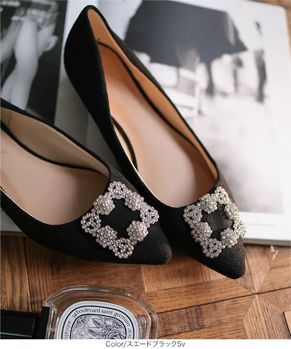 ビジューフラットポインテッドトゥパンプス [I2476]| 特別価格&送料