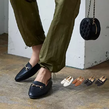 ビット付きフラットローファーバブーシュ [I2503]