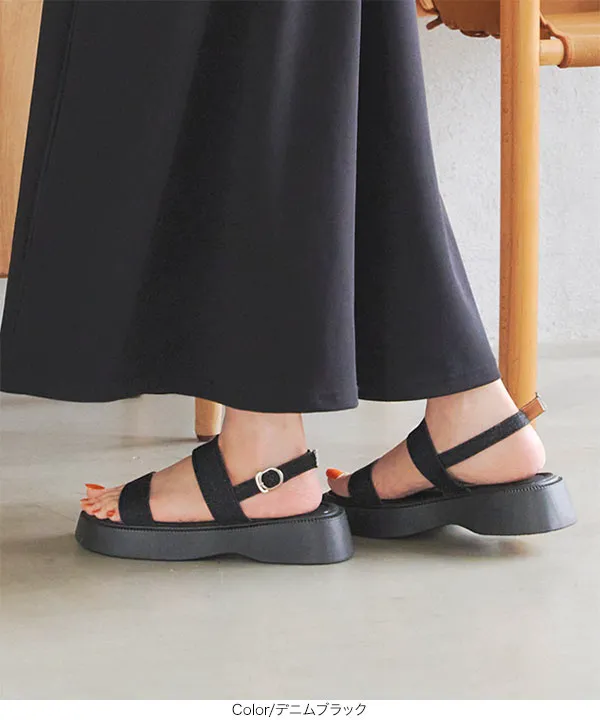 厚底リボンサンダル [I2631] - レディースファッション通販 神戸レタス