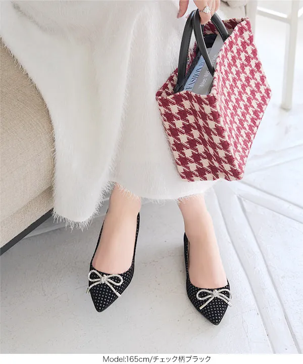 リボンビジューフラットパンプス [I2634] - レディースファッション