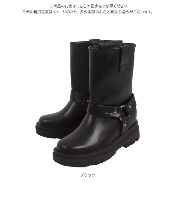 インソールショートバイカーブーツ [I2639] - レディースファッション