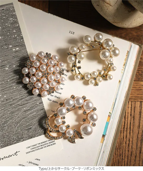 クラスターブローチ パールモチーフブローチ [J1132] - レディースファッション通販 神戸