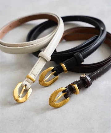 ゴールドバックル細ベルト [J1178]